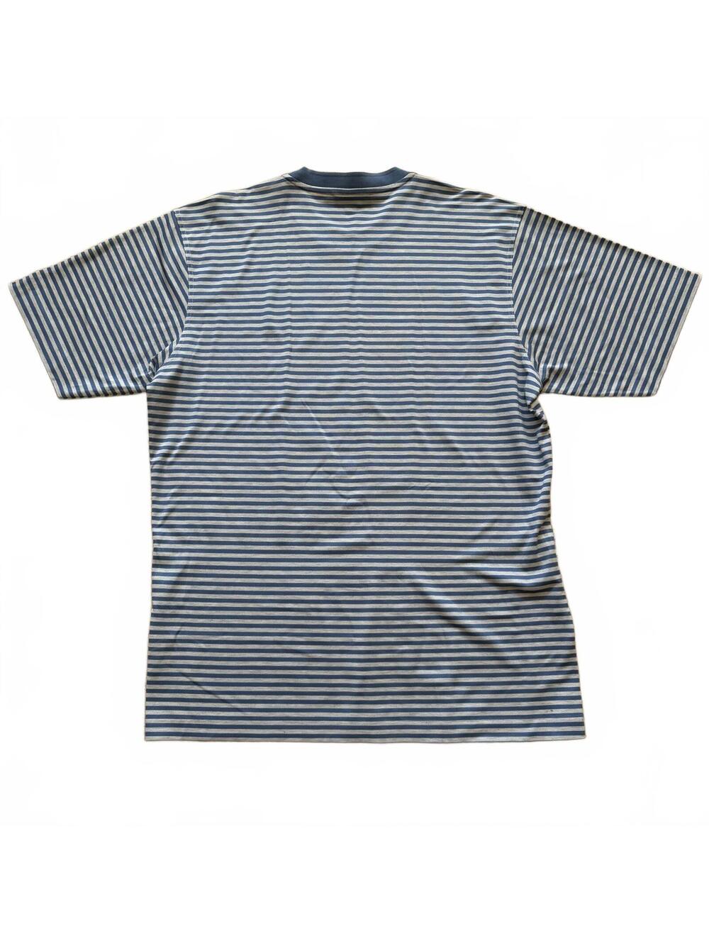 Vintage Ermenegildo Zegna Striped T-Shirt Cotton Tee Italy Men's Size Medium - Picture 2 of 4